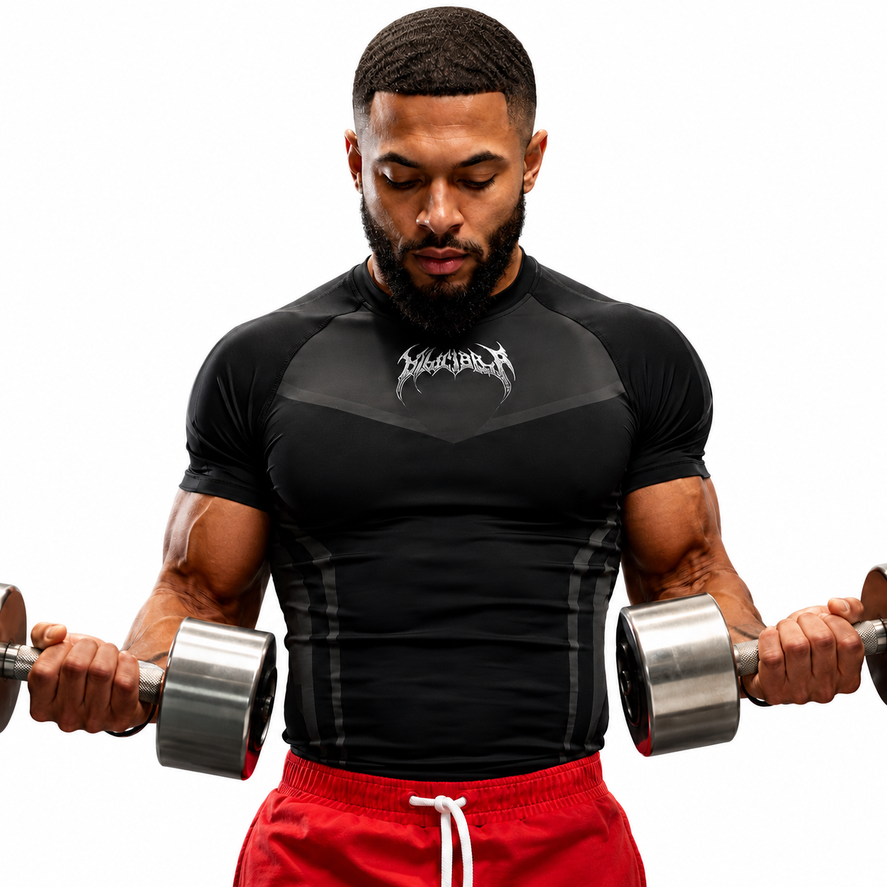 Mens black raglan panel muscle fit tee with fitted athletic shape