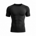 Mens black essential muscle fit tee with clean athletic silhouette