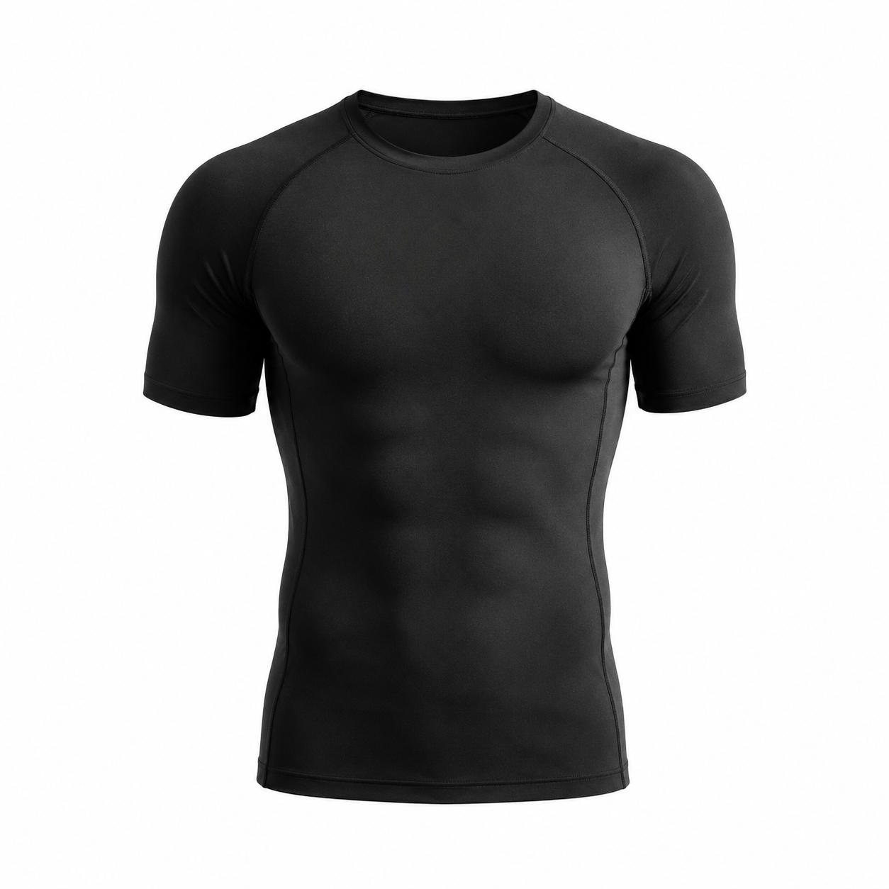 Mens black essential muscle fit tee with clean athletic silhouette