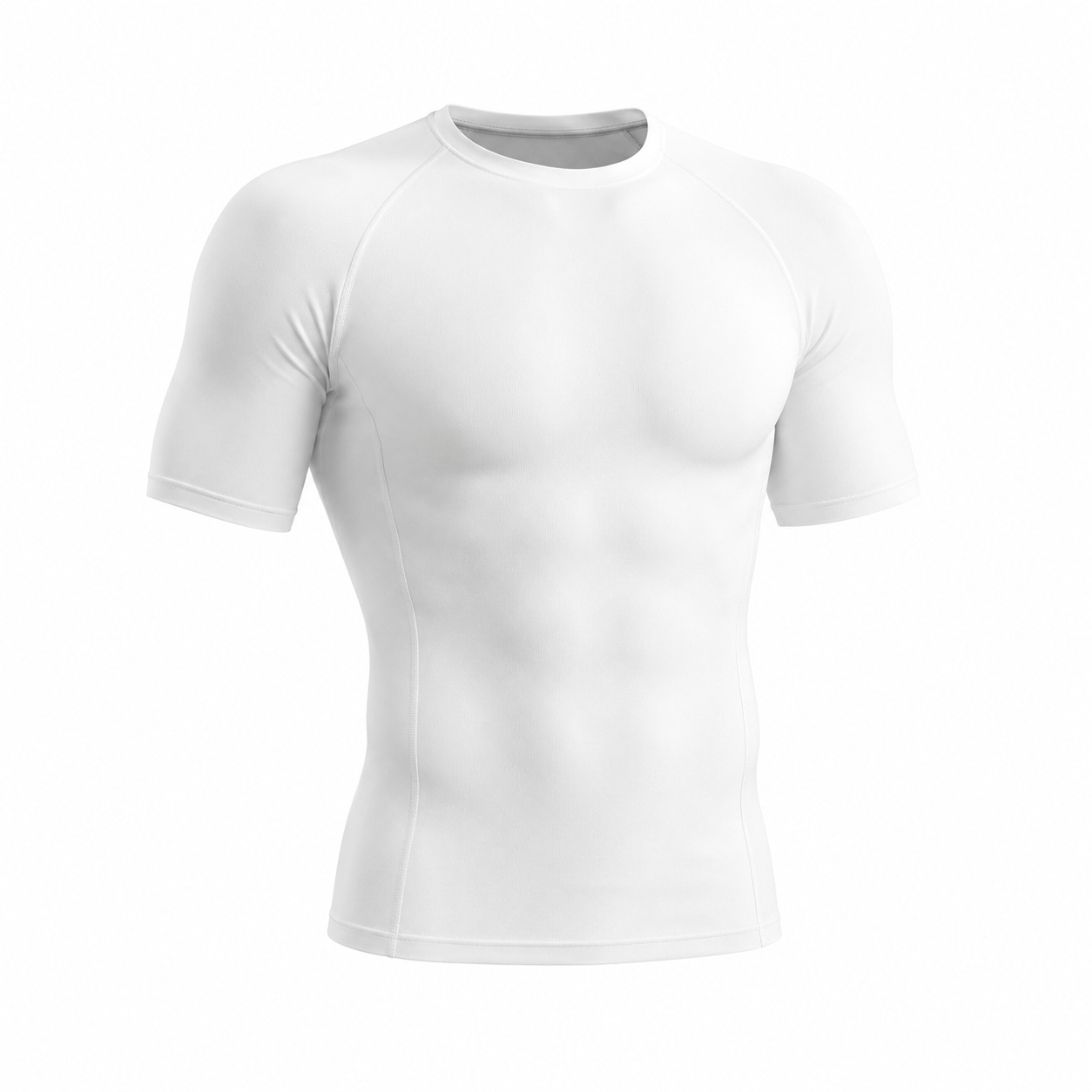 Mens white essential muscle fit tee with smooth minimal finish
