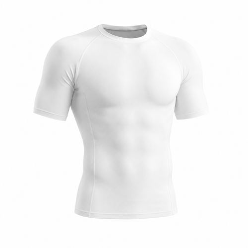 Mens white essential muscle fit tee with smooth minimal finish
