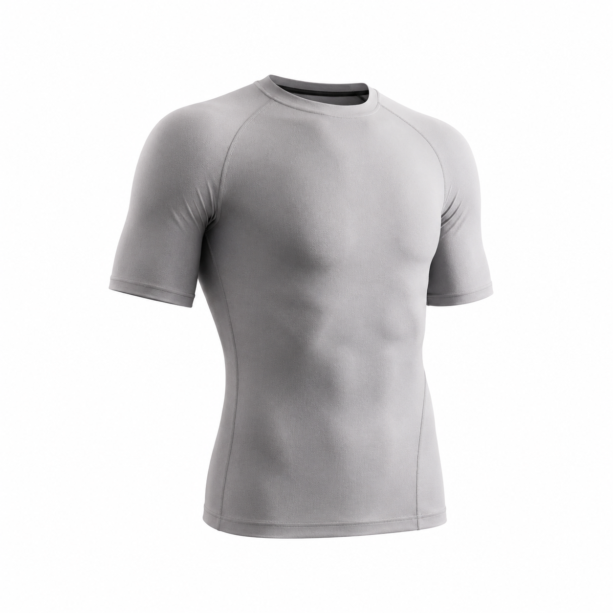 Mens light grey essential muscle fit tee with raglan style seams
