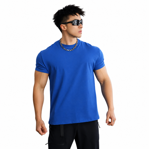 Mens royal blue core athletic tee with classic crew neck and short sleeves
