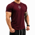 Varenform bestseller icy mesh muscle fit sports tee for men in wine red with shoulder-enhancing athletic fit