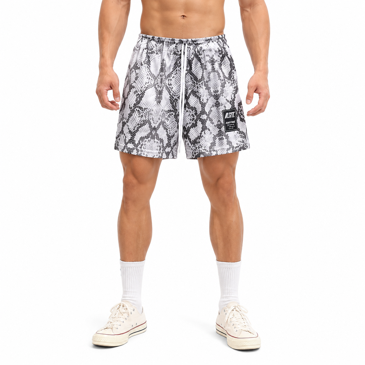Men's Snake Print Athletic Shorts