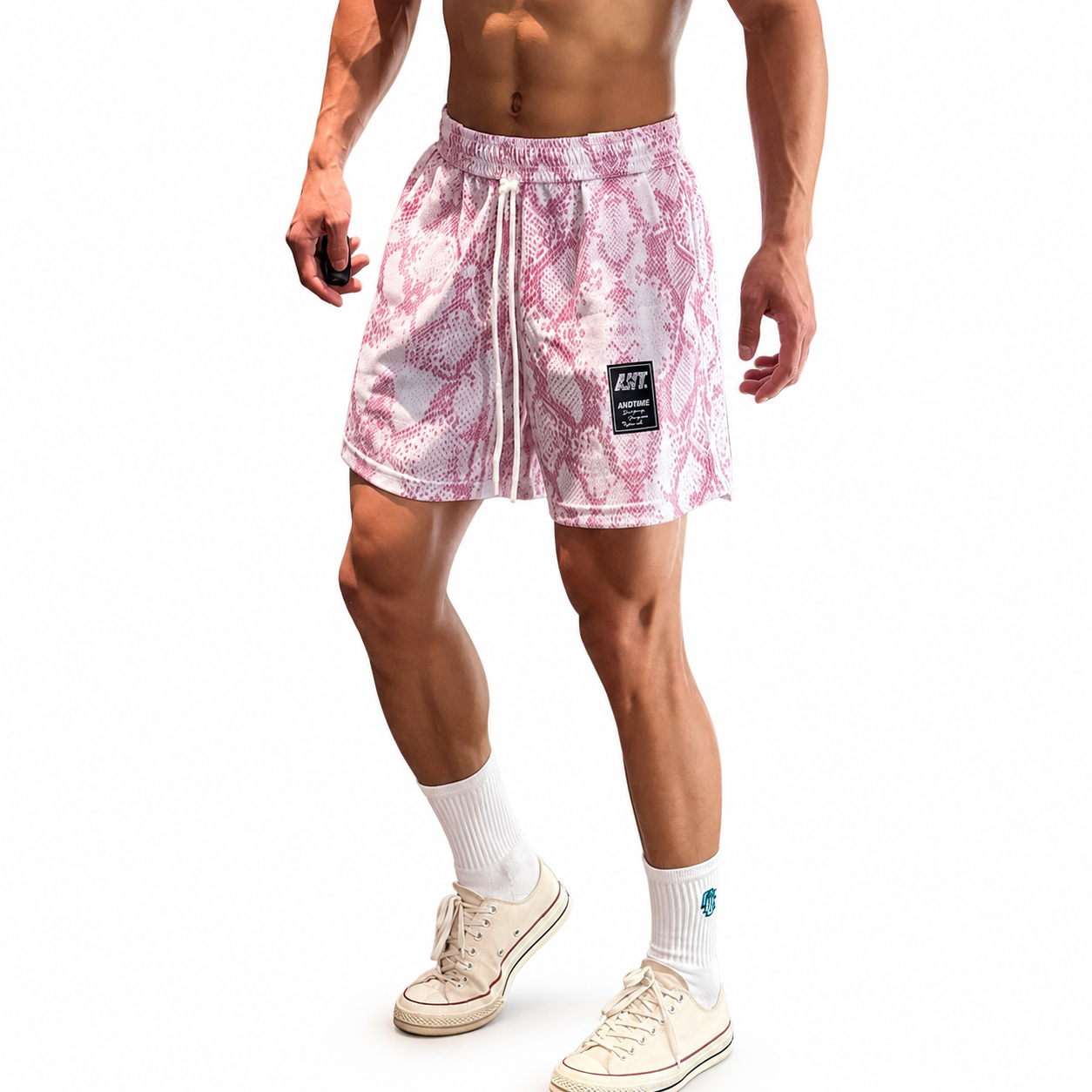 Men's Snake Print Athletic Shorts