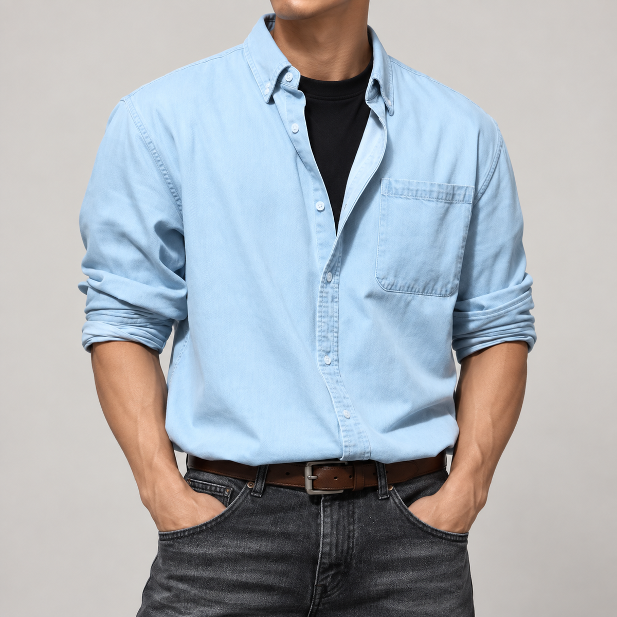 Men's Heavyweight Cotton Denim Work Shirt