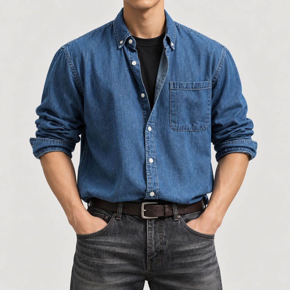 Men's Heavyweight Cotton Denim Work Shirt