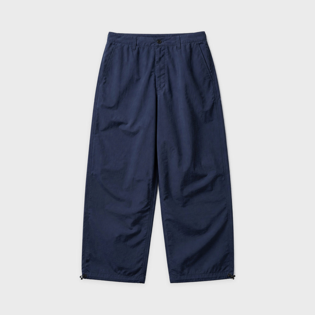 Men's Washed-Cotton Wide-Leg Parachute Pants in Navy – product view