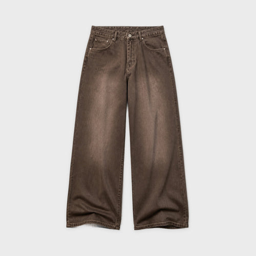 Men's Brown Wide-Leg Jeans in Brown – product view