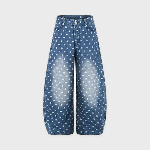 Men's Blue Polka-Dot Jeans in Blue – product view