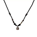 VAREN FORM Lion Bead Pendant Necklace black beaded lion pendant necklace product view