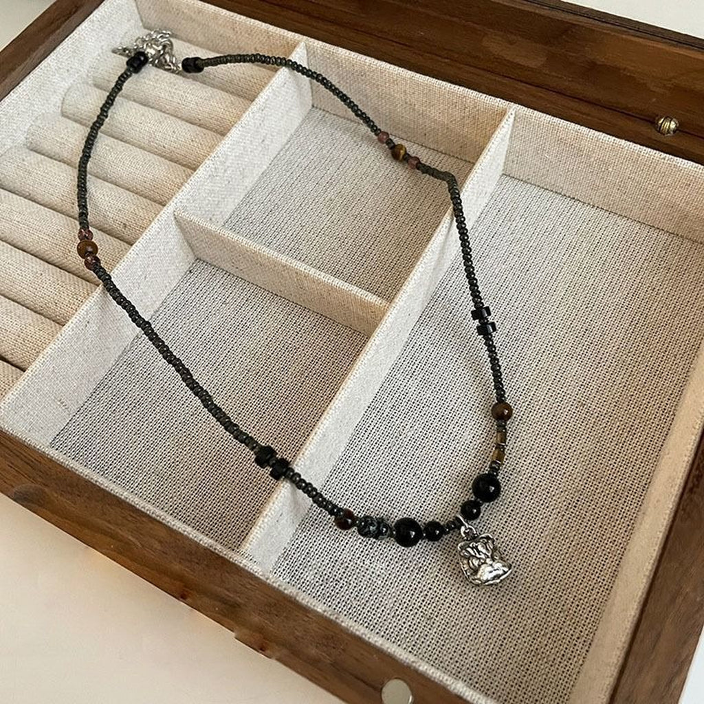 VAREN FORM Lion Bead Pendant Necklace lion pendant necklace close detail