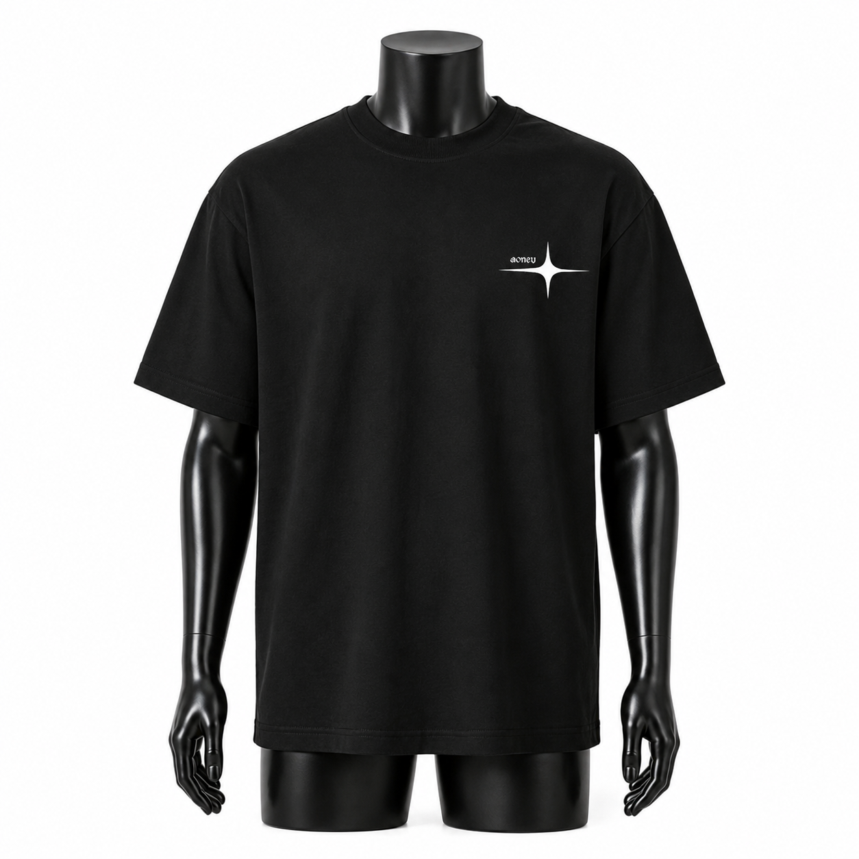VAREN FORM Cleanfit Star Cross Graphic Tee in Black for men's gym and streetwear