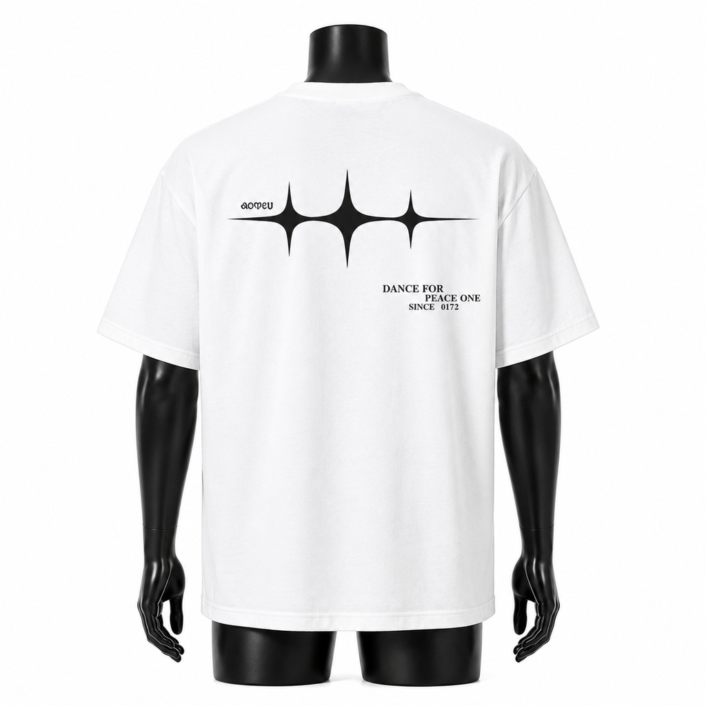 VAREN FORM Cleanfit Star Cross Graphic Tee in White for men's gym and streetwear