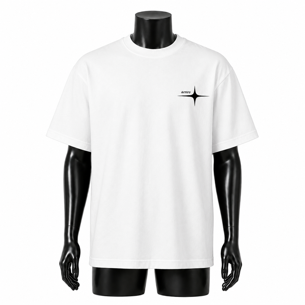 VAREN FORM Cleanfit Star Cross Graphic Tee in White for men's gym and streetwear
