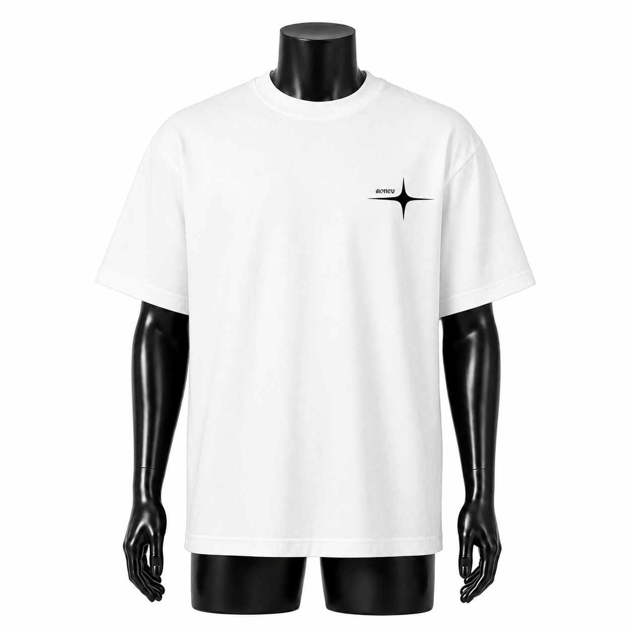 VAREN FORM Cleanfit Star Cross Graphic Tee in White for men's gym and streetwear