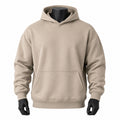 VAREN FORM Fleece Training Hoodie in Sand Beige for men's gym-to-street wear