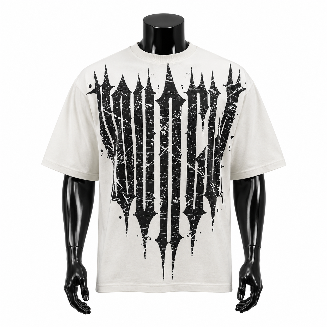 VAREN FORM Graphic Oversized Gym T-Shirt in White Flame for men's gym and streetwear