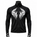 VAREN FORM Graphic Zip Training Jacket in Black for men's gym and streetwear
