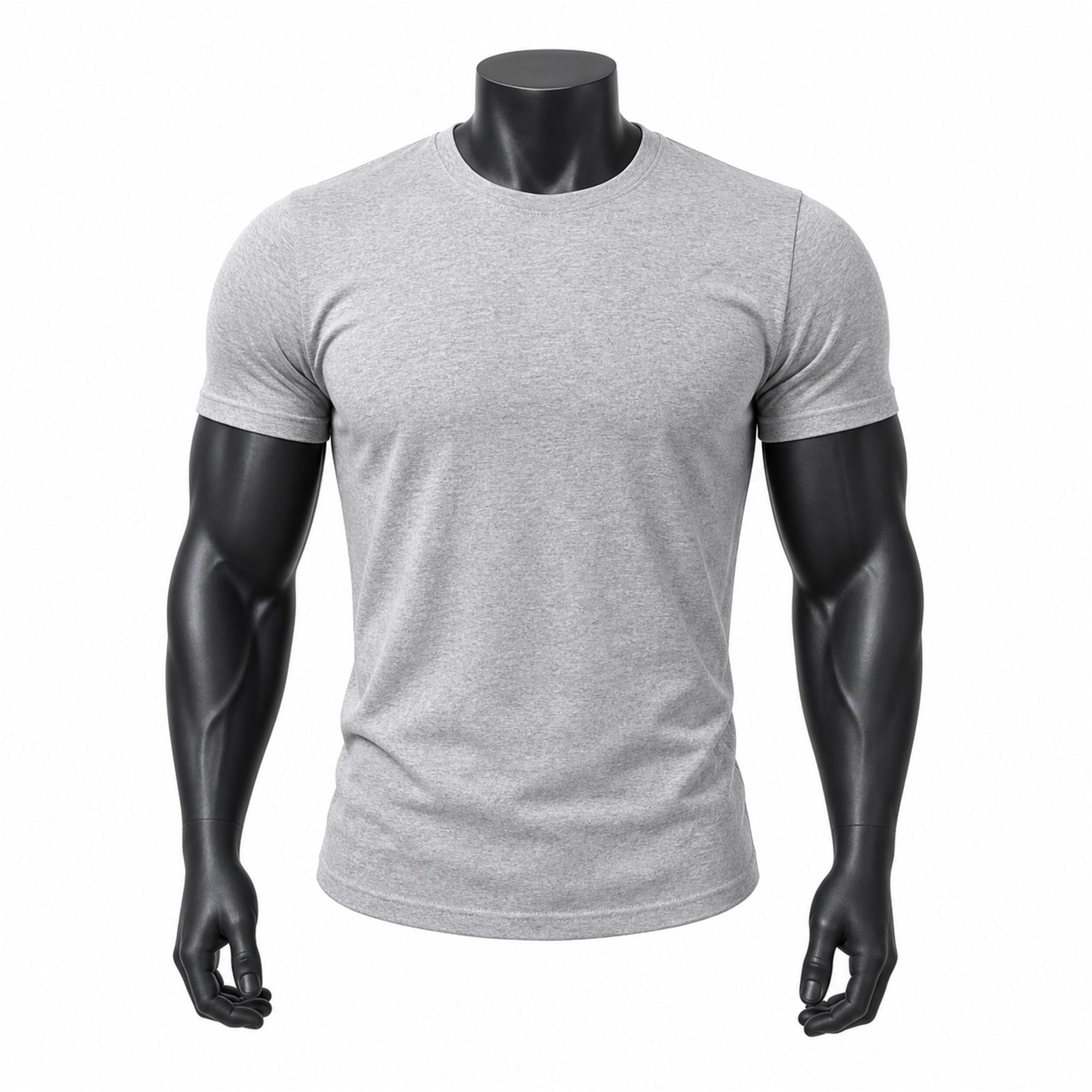 VAREN FORM Heavyweight Muscle-Fit Crewneck T-Shirt in Heather Grey