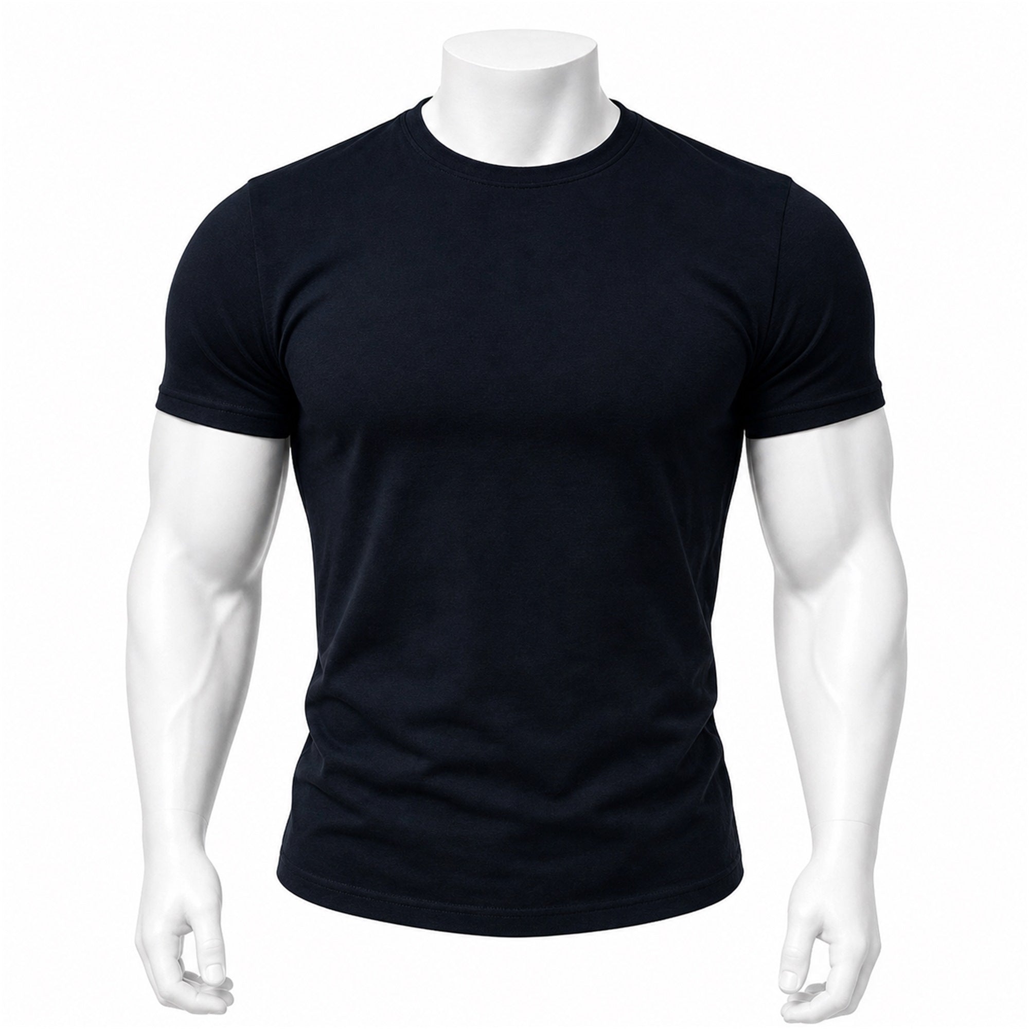VAREN FORM Heavyweight Muscle-Fit Crewneck T-Shirt in Navy for men's gym-to-street wear