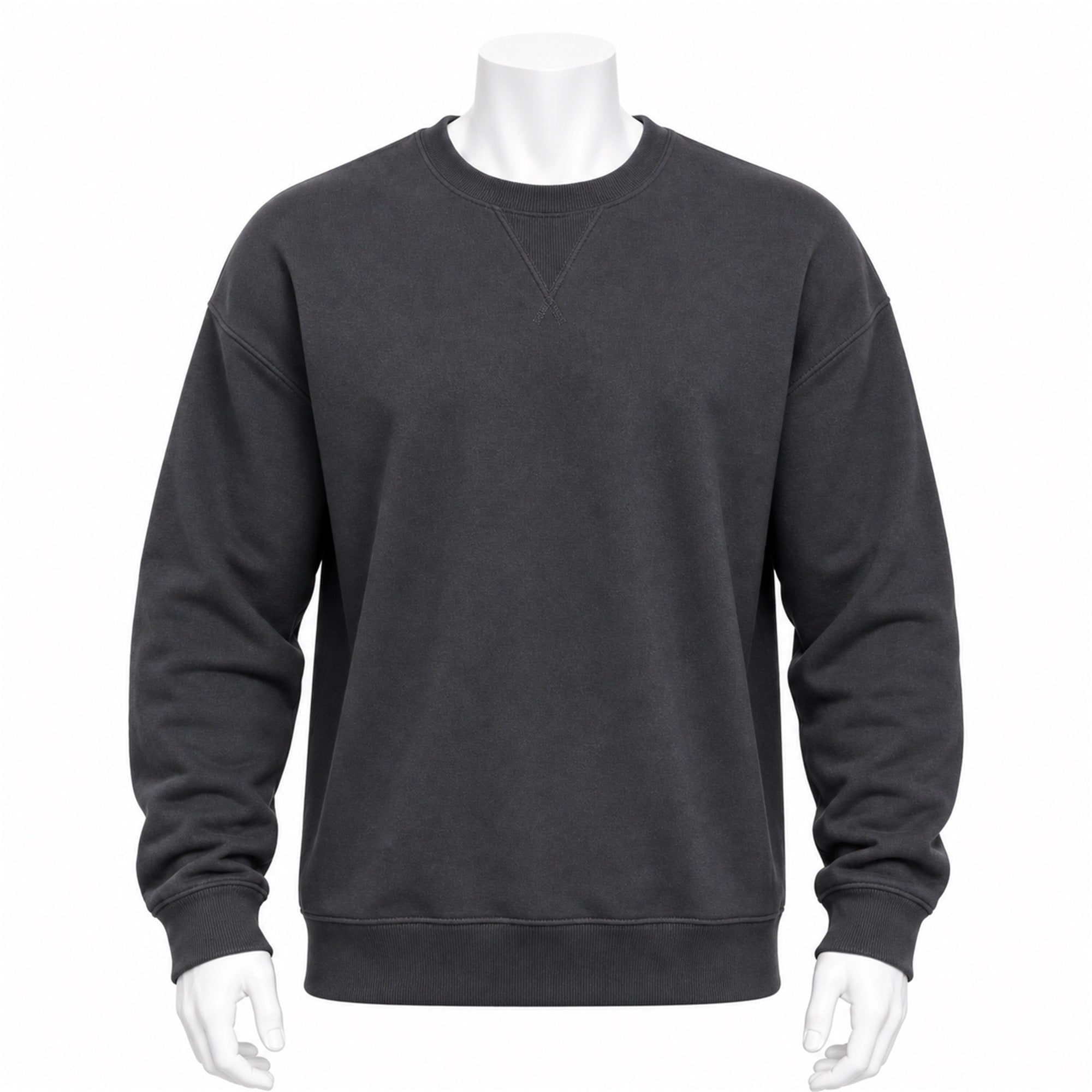 VAREN FORM Heavyweight Terry Crewneck Sweatshirt in Charcoal Grey