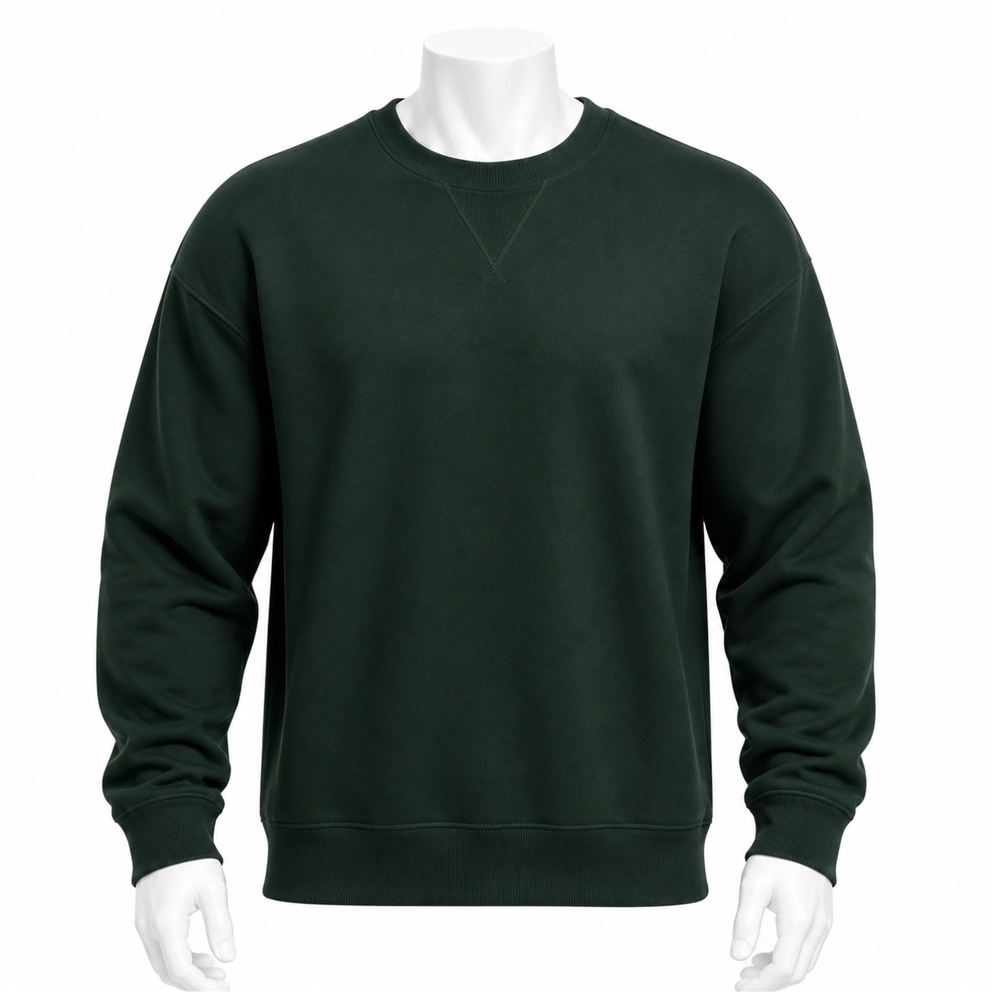 VAREN FORM Heavyweight Terry Crewneck Sweatshirt in Forest Green