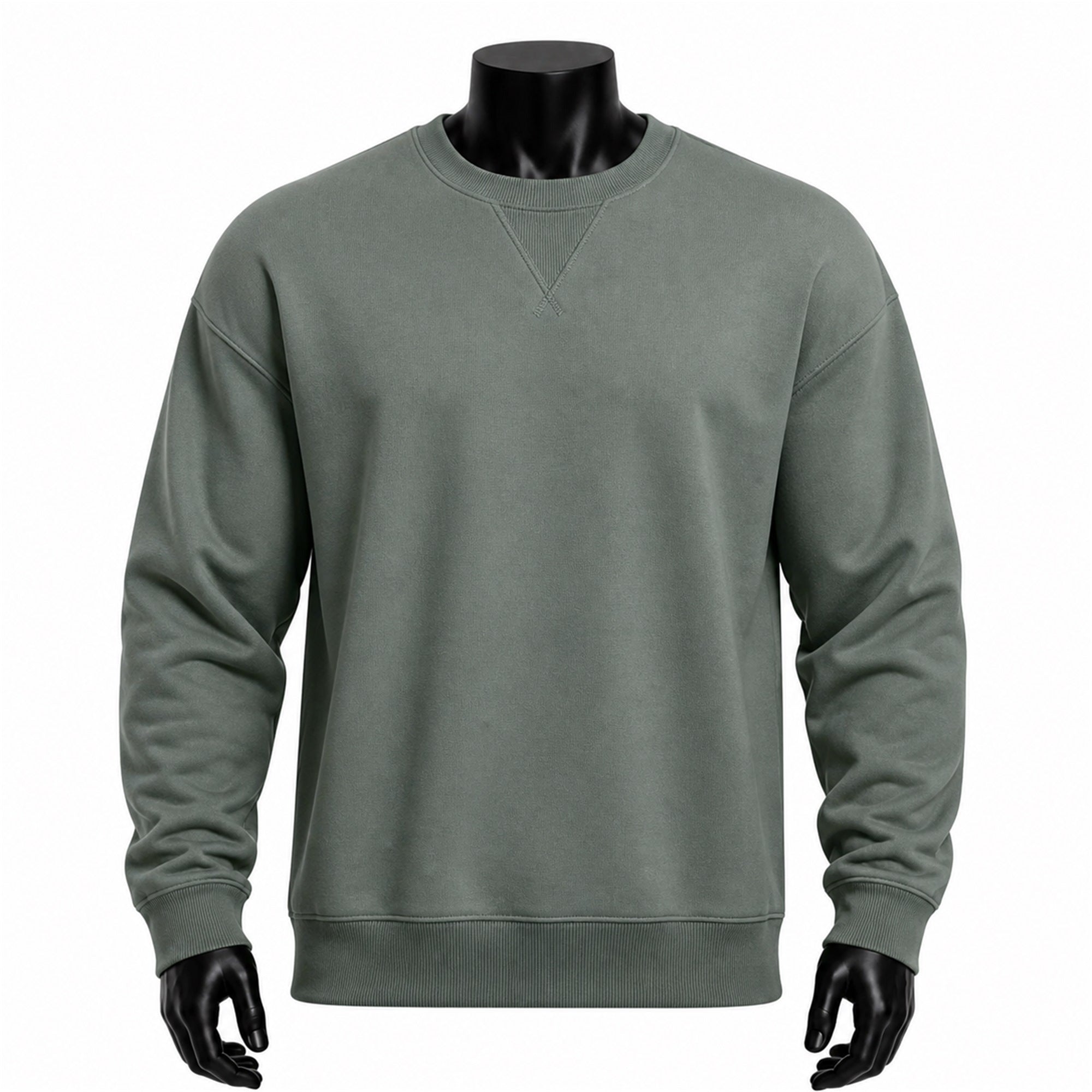 VAREN FORM Heavyweight Terry Crewneck Sweatshirt in Sage Green