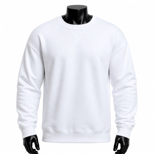 VAREN FORM Heavyweight Terry Crewneck Sweatshirt in White
