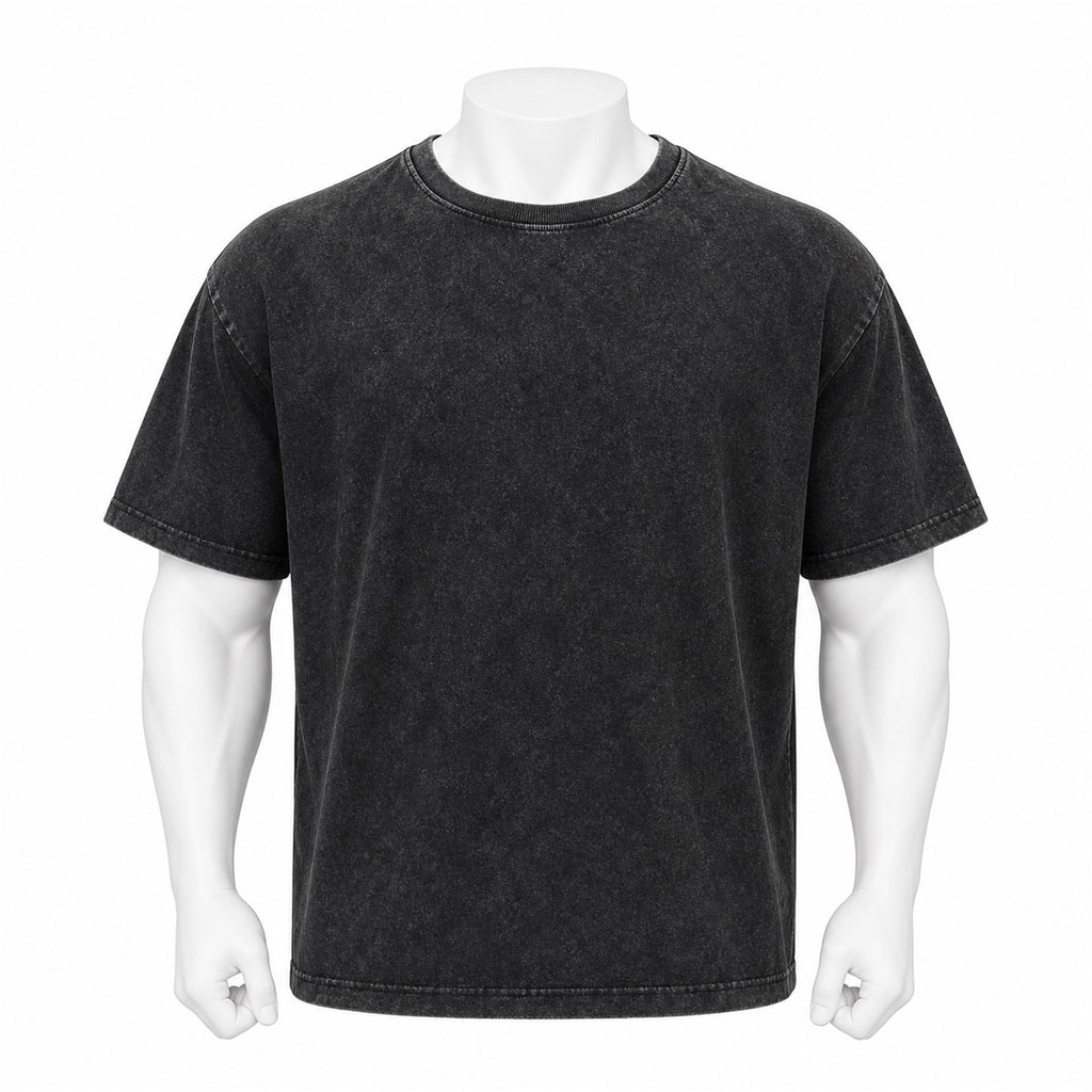 VAREN FORM Heavyweight Washed Training T-Shirt in Washed Black for men's gym-to-street wear