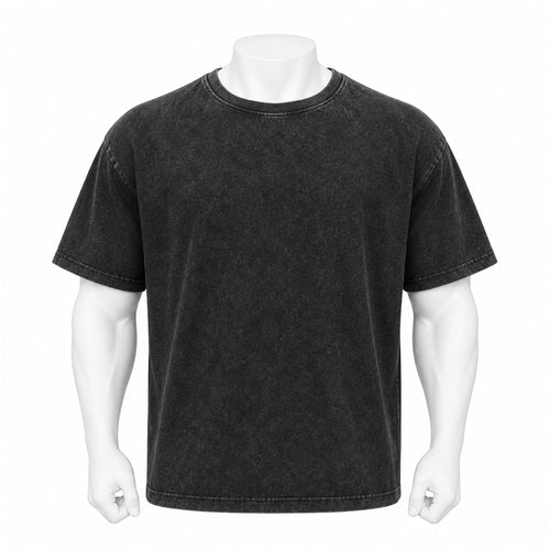 VAREN FORM Heavyweight Washed Training T-Shirt in Washed Black