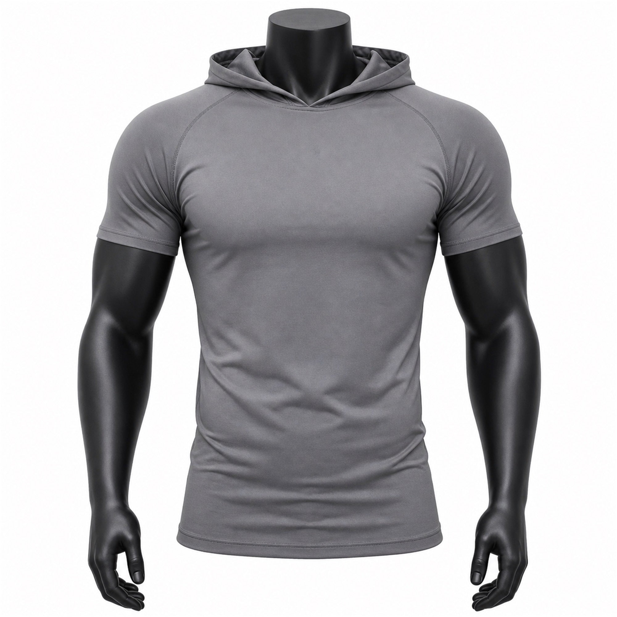 VAREN FORM Hooded Short Sleeve Training T-Shirt in Slate Grey