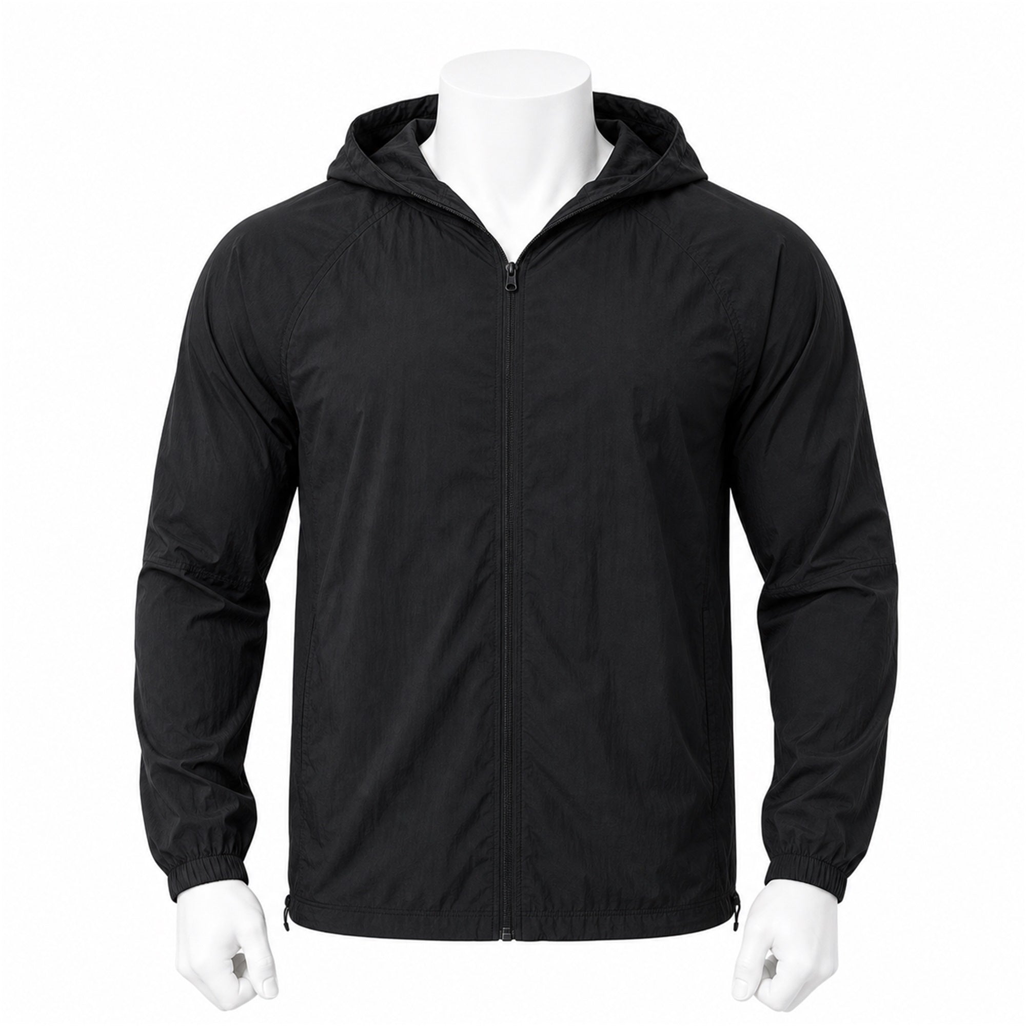 VAREN FORM Lightweight Zip Hooded Training Jacket in Black