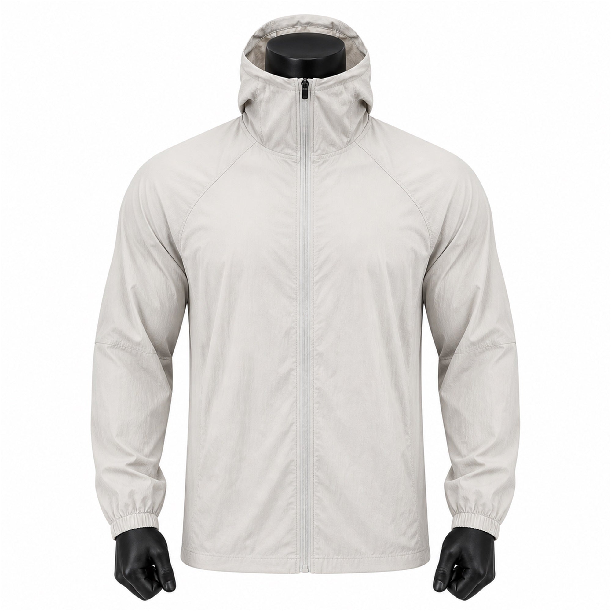 VAREN FORM Lightweight Zip Hooded Training Jacket in Ivory