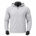 VAREN FORM Lightweight Zip Hooded Training Jacket in Light Grey for men's gym-to-street wear