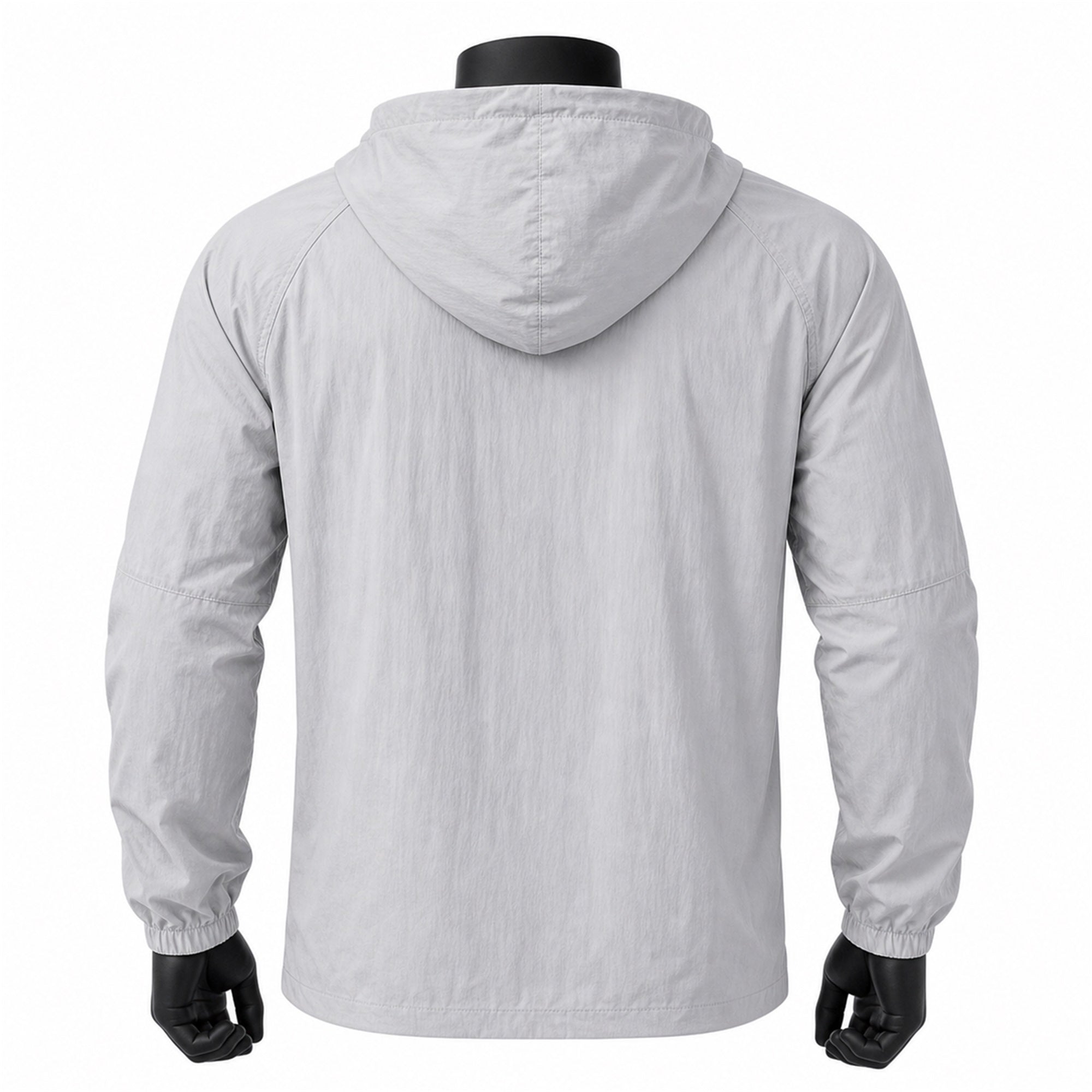 VAREN FORM Lightweight Zip Hooded Training Jacket in Light Grey for men's gym-to-street wear