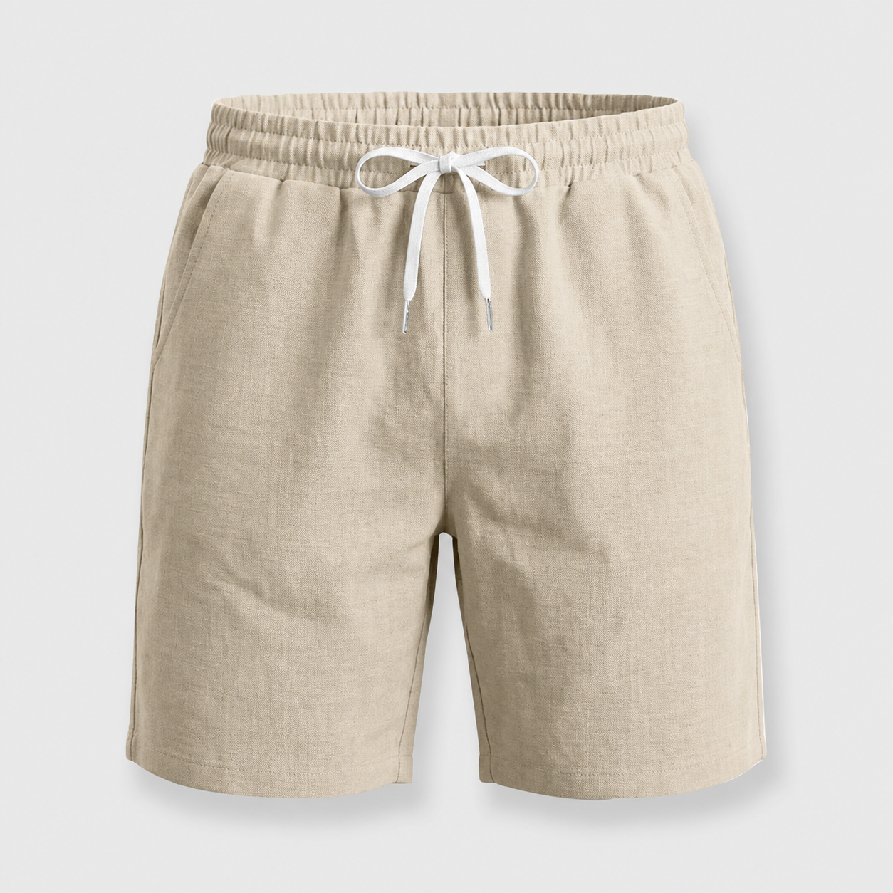 VAREN FORM Linen Look Drawstring Shorts charcoal grey product front