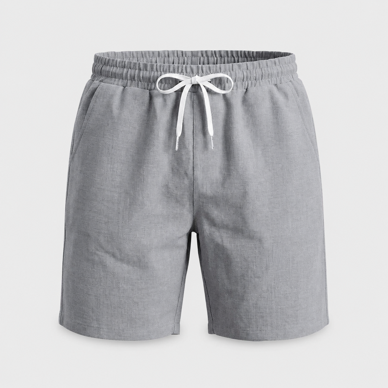 VAREN FORM Linen Look Drawstring Shorts powder blue product front