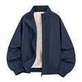 Men's Fleece-Lined Deconstructed Bomber Jacket in Navy - product view