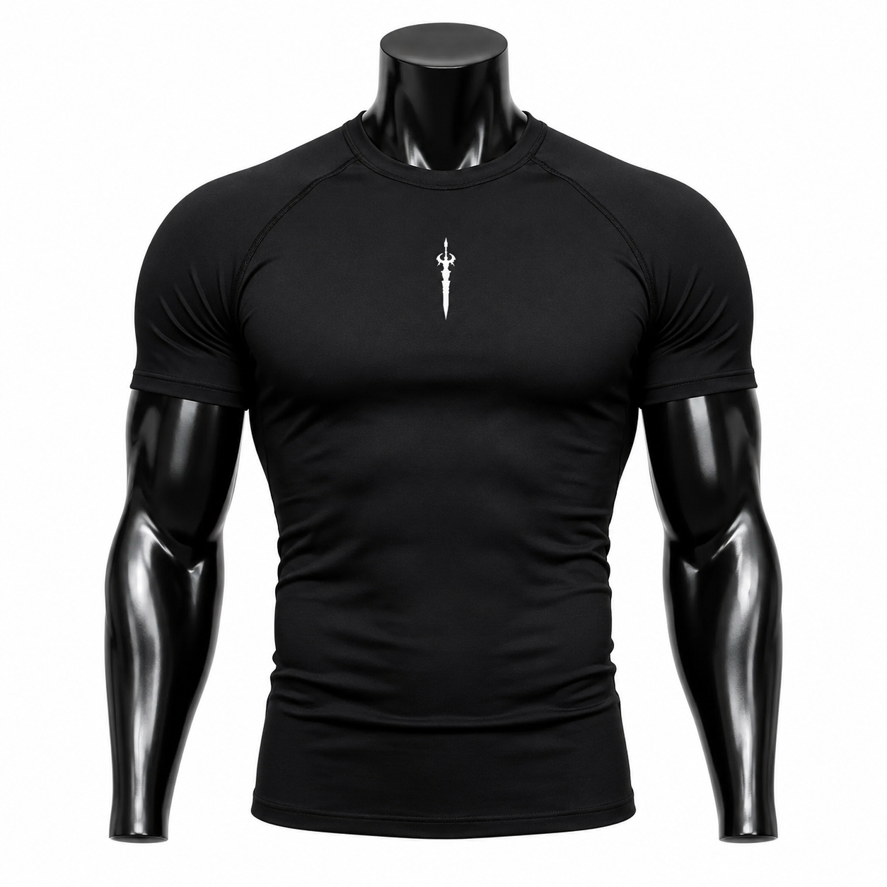 VAREN FORM Minimal Compression Gym T-Shirt in Black for men's gym and streetwear