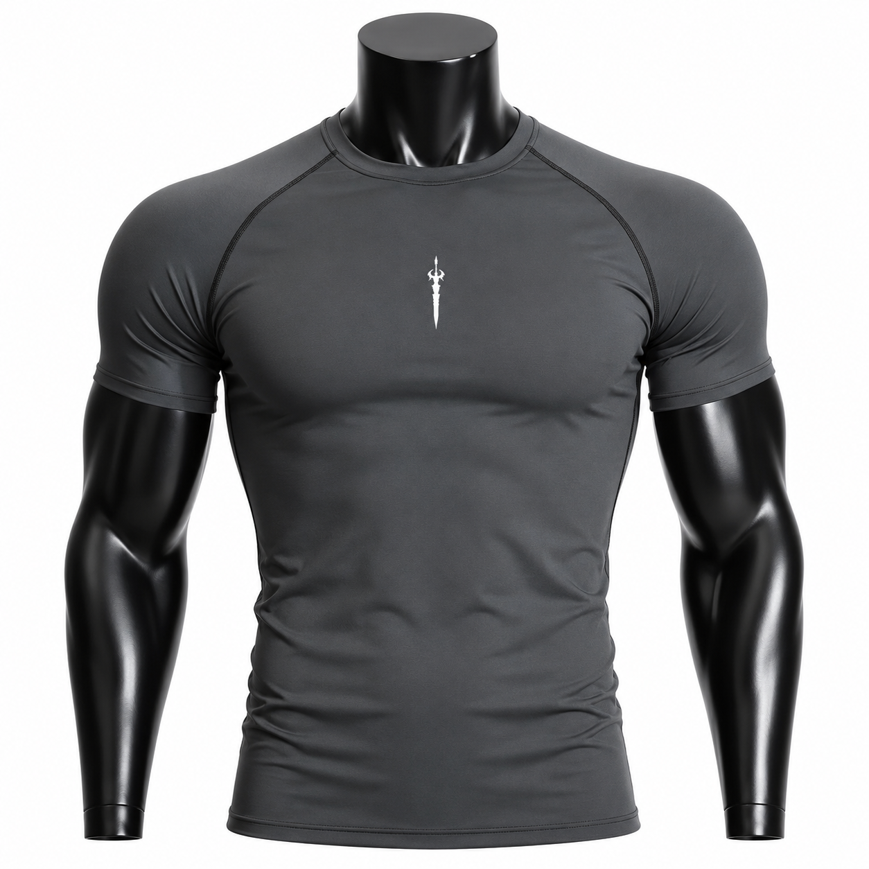 VAREN FORM Minimal Compression Gym T-Shirt in Charcoal Grey for men's gym and streetwear