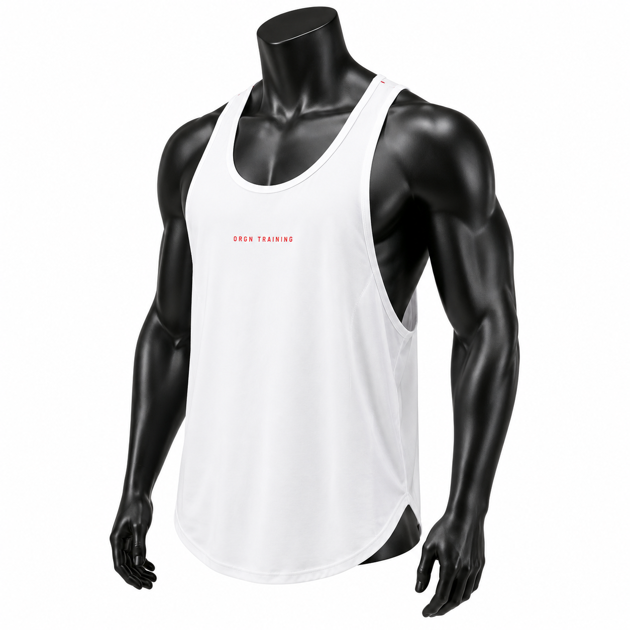 VAREN FORM Racerback Quick-Dry Training Tank in White for men's gym and streetwear