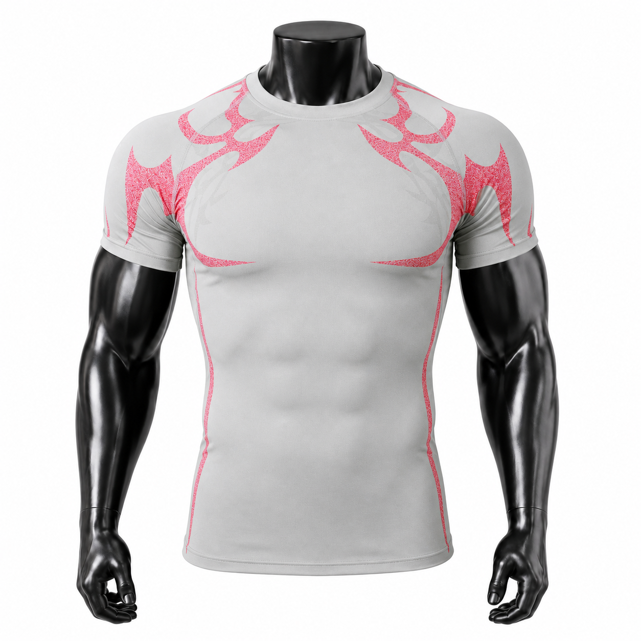 VAREN FORM Raglan Compression Training Tee in Light Grey Pink for men's gym and streetwear