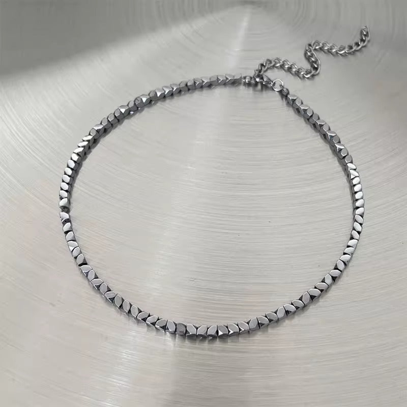 VAREN FORM Silver Faceted Stone Necklace silver faceted necklace product view