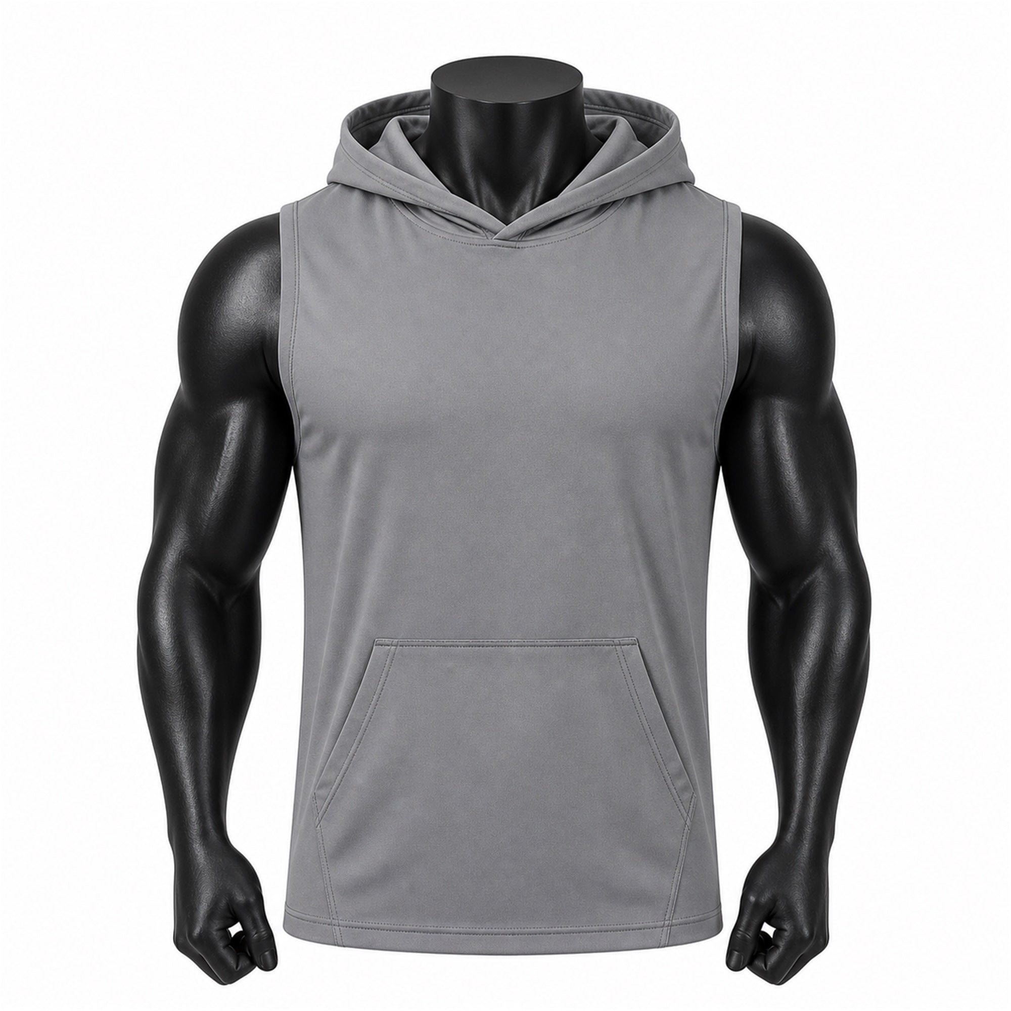 VAREN FORM Sleeveless Hooded Training Tank in Grey