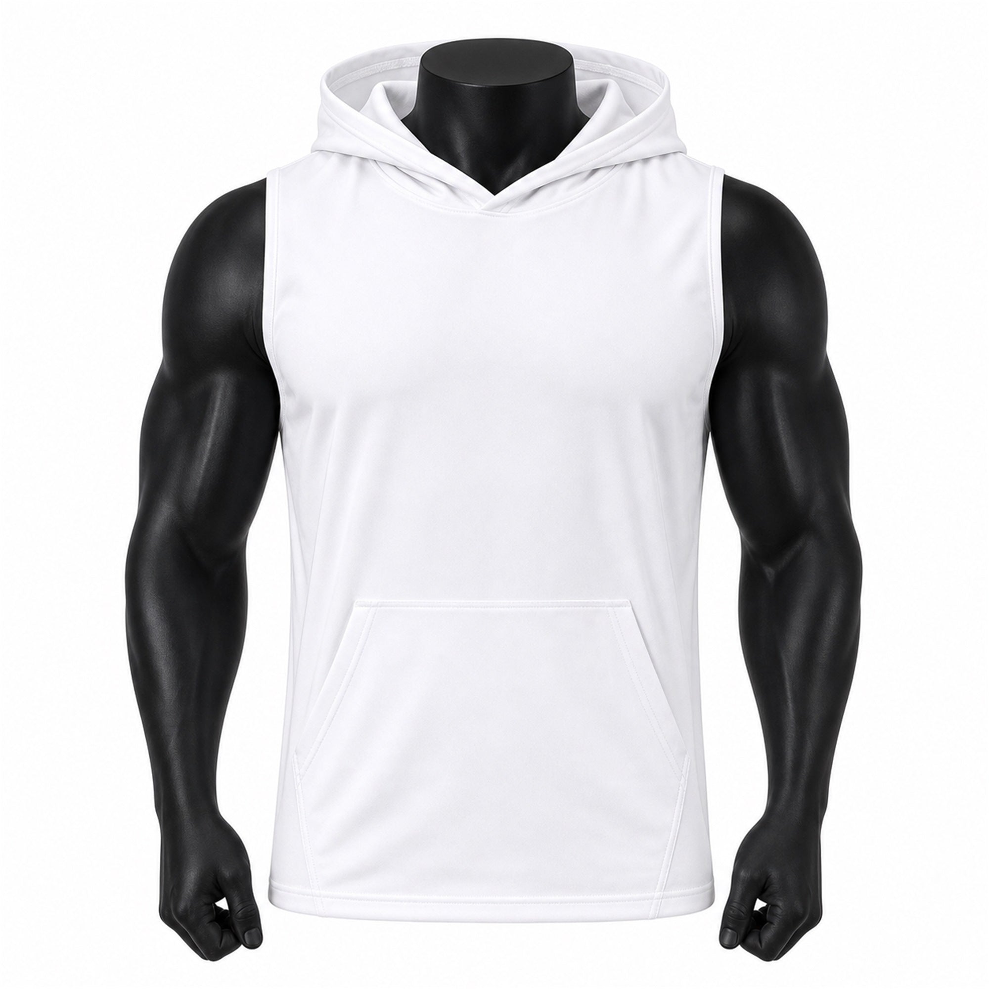 VAREN FORM Sleeveless Hooded Training Tank in White