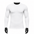 VAREN FORM Solid Long Sleeve Compression Training Top in White for men's gym-to-street wear