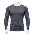 VAREN FORM Solid Long Sleeve Training T-Shirt in Slate Grey for men's gym-to-street wear