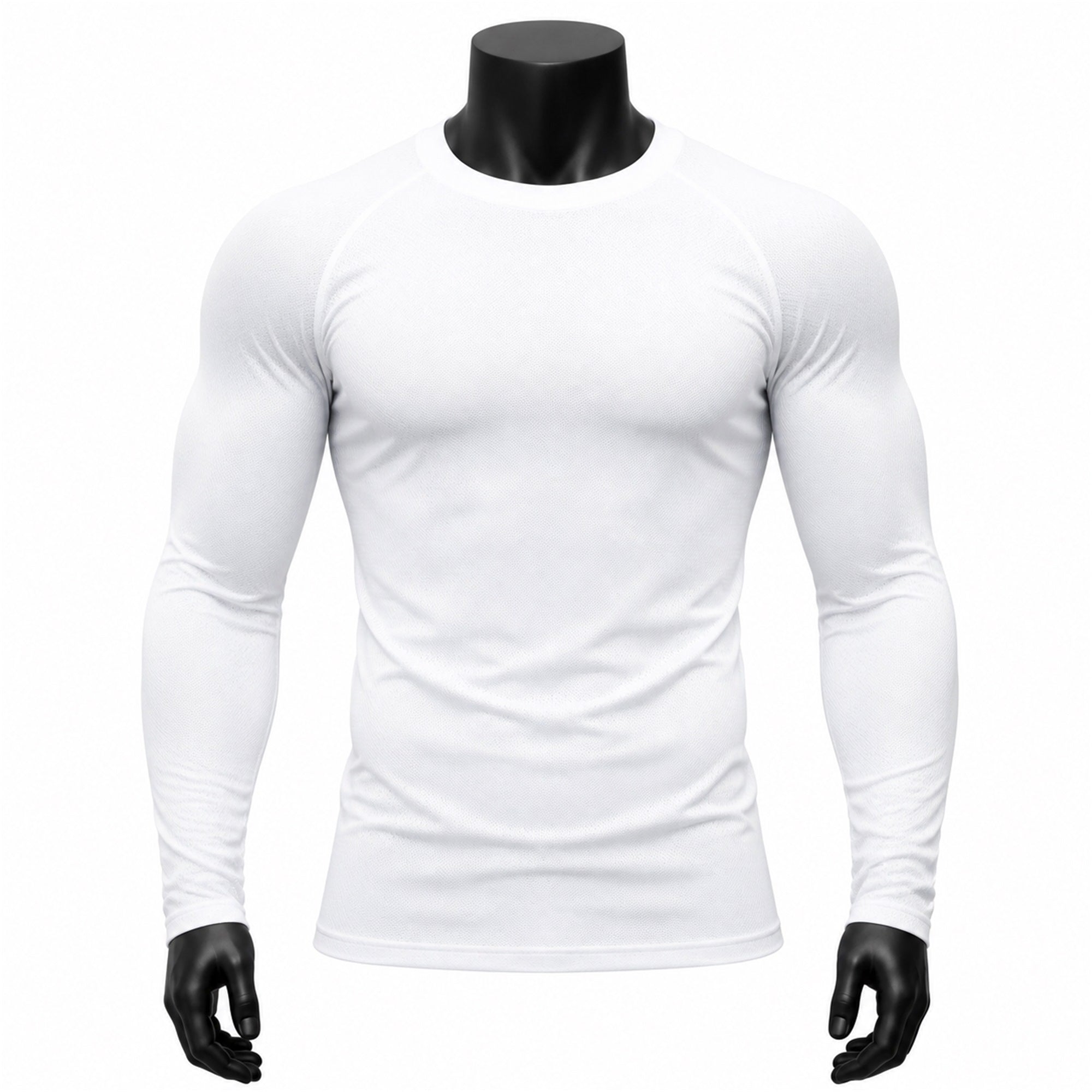 VAREN FORM Solid Long Sleeve Training T-Shirt in White